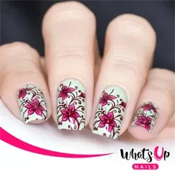 B032 Floral Swirls, Stampingplade, Whats up Nails